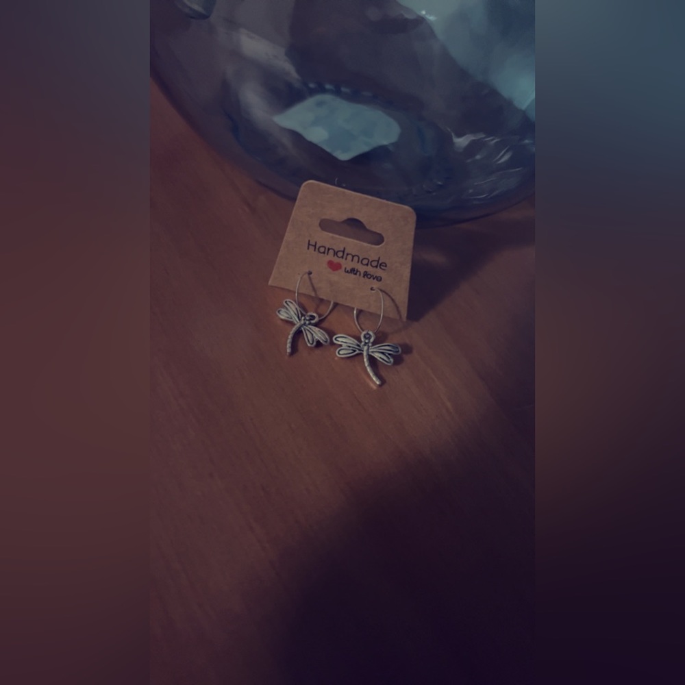 Small Dragonfly Hoop Earrings
